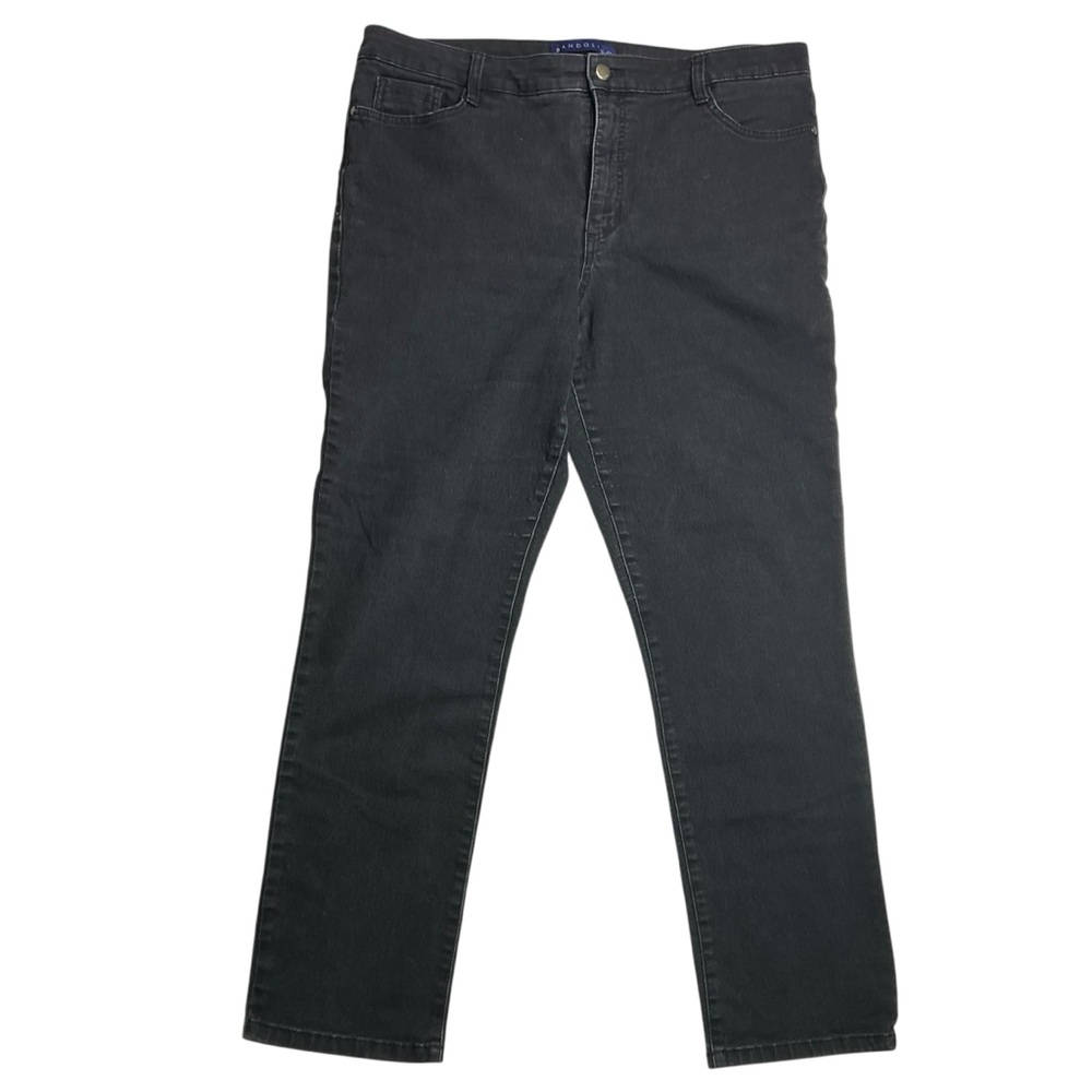 Bandolino Black Wash Denim High-Rise Straight Leg Jeans Women's Size‎ 18
